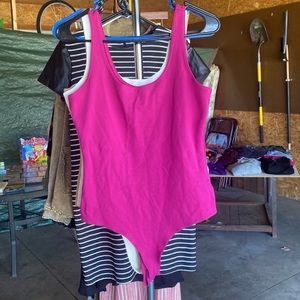Pink scoops neck bodysuit